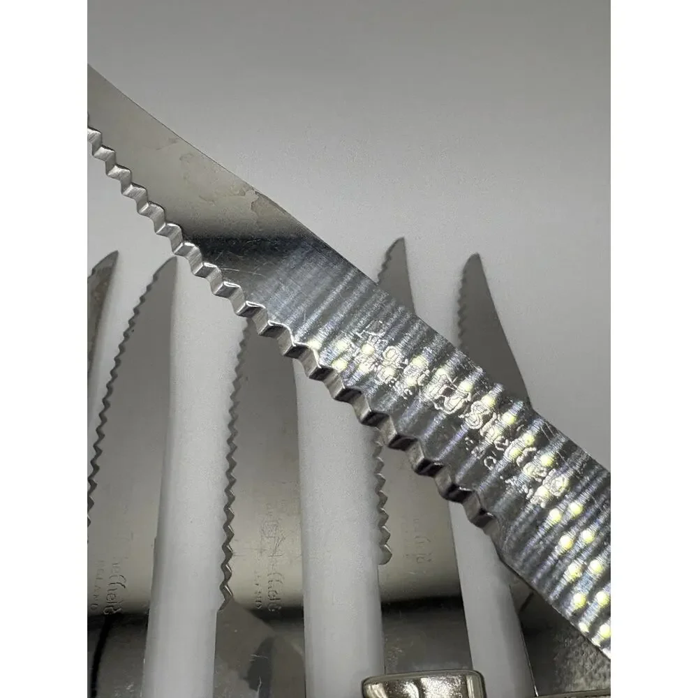 Vintage Regent Sheffield Stainless Steel Steak Knives Set of 6 Made in England